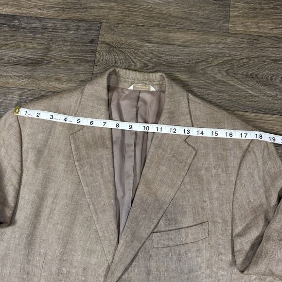 Banana Republic 100% Tan Herringbone Linen Sports Jacket 44R - Picture 8 of 16